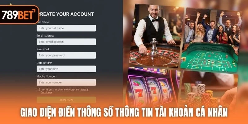 Giao diện điền thông số thông tin tài khoản cá nhân